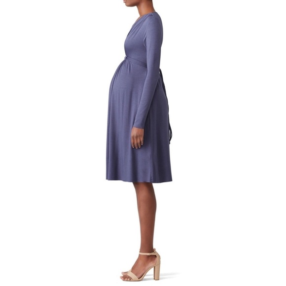 RACHEL PALLY • Slate Blue Long Sleeve Maternity Dress - Picture 2 of 5